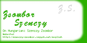 zsombor szenczy business card